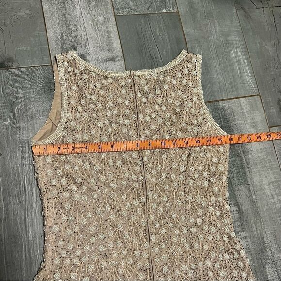 Vtg Adrianna Pappel Evening Silk Beaded Embroidered Pearl Sleeveless Top S - Picture 13 of 16